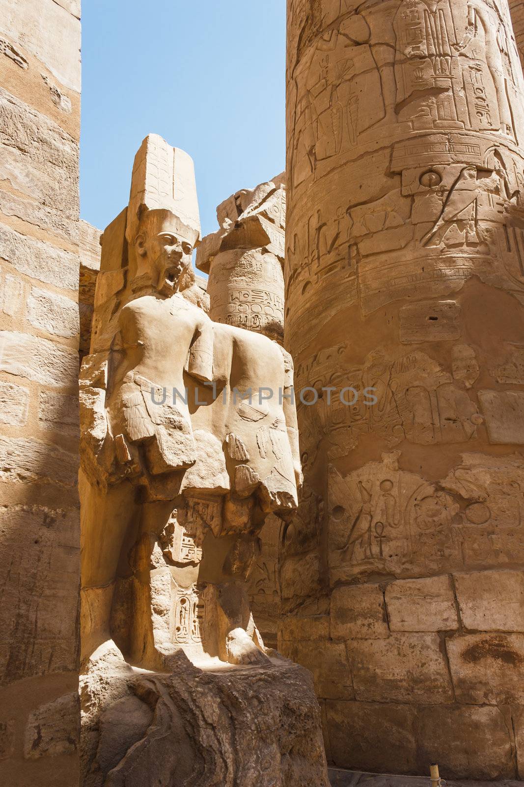 Ancient ruins of Karnak temple in Egypt in the summer of 2012