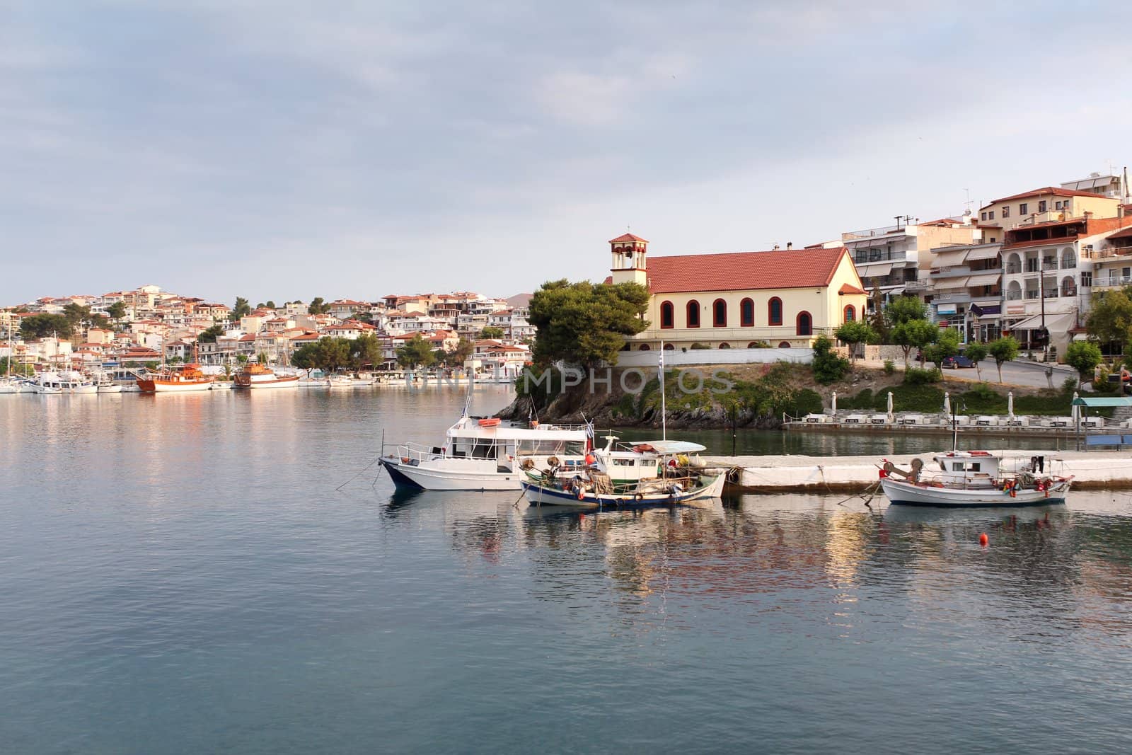 summer vacation scene Neos Marmaras Greece