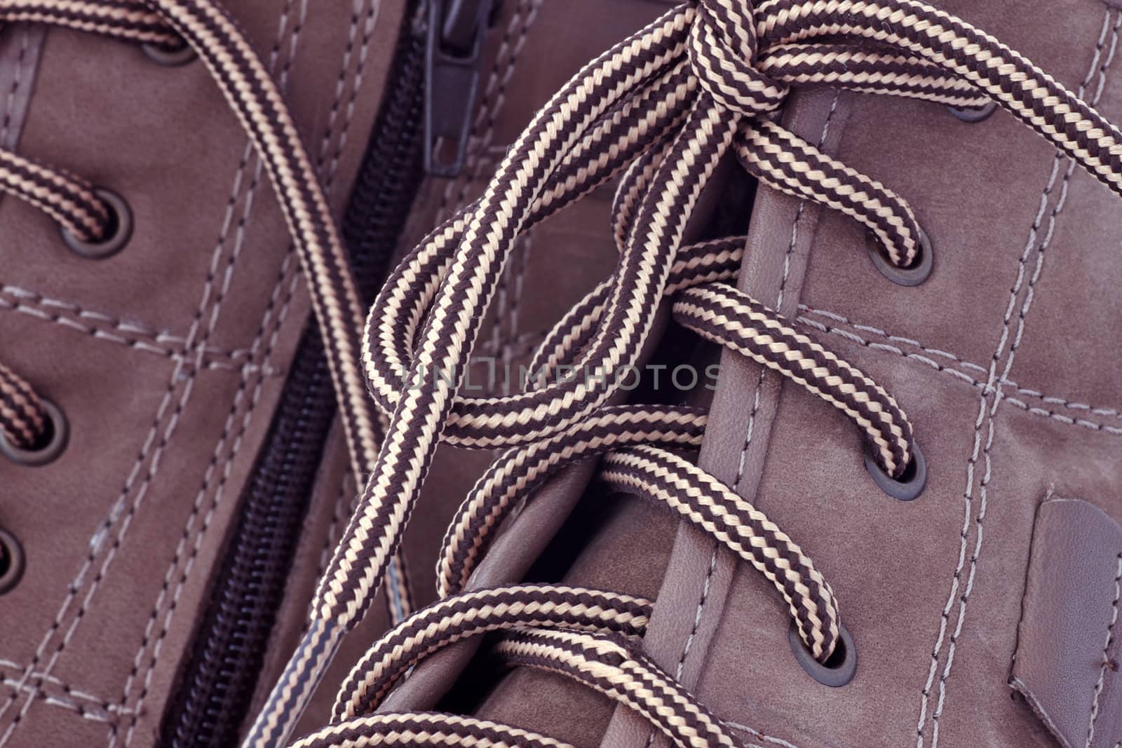 laces on female leather shoes by romantiche