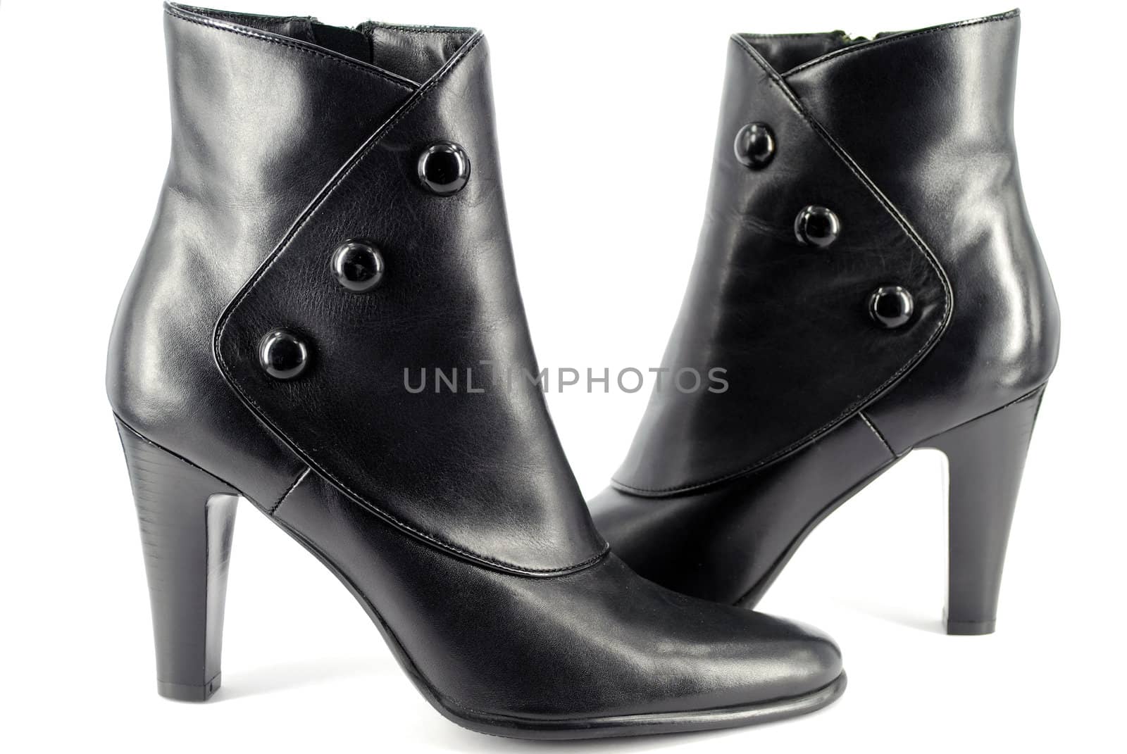 Elegance black woman boots studio shot
