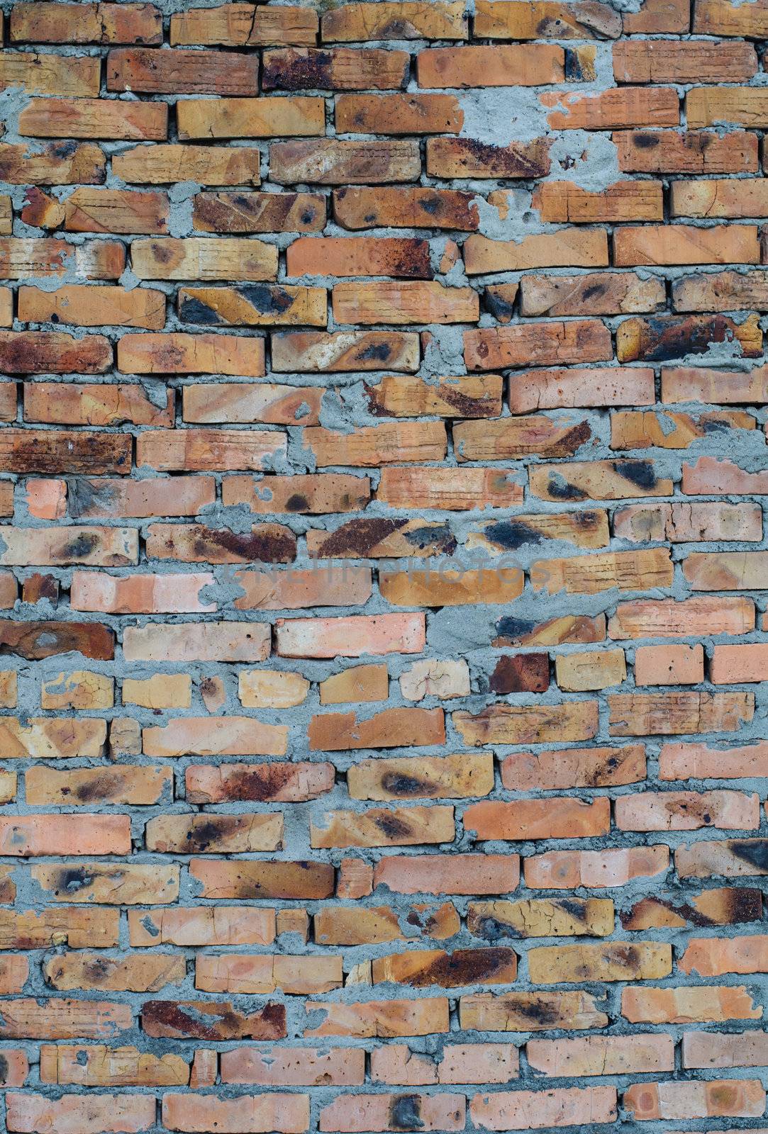 Aged brick wall background by nvelichko