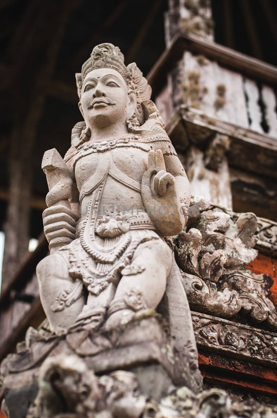 Statue in Pura Taman Ayun - hindu temple near Mengwi, Bali, Indonesia