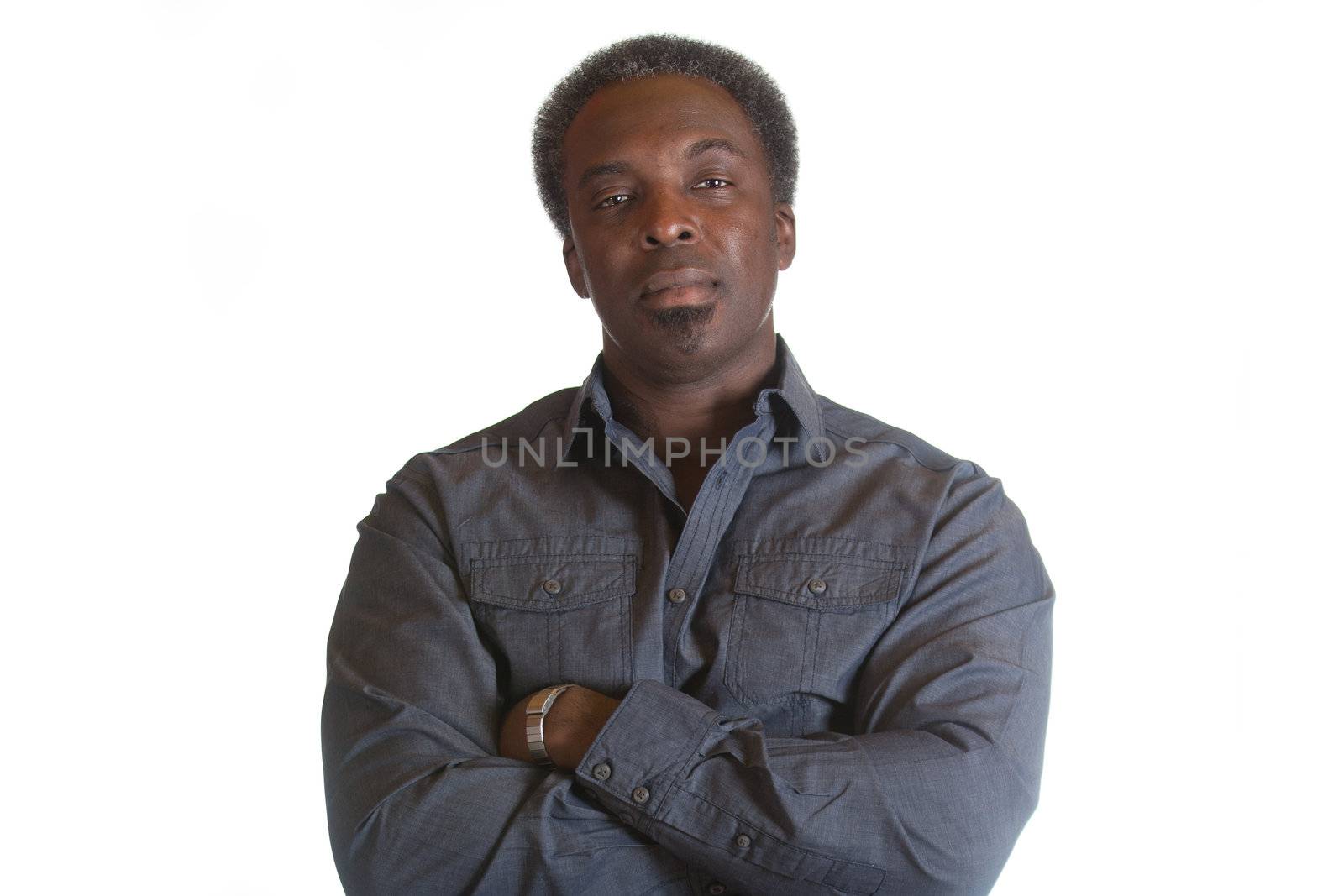 black african american male half body