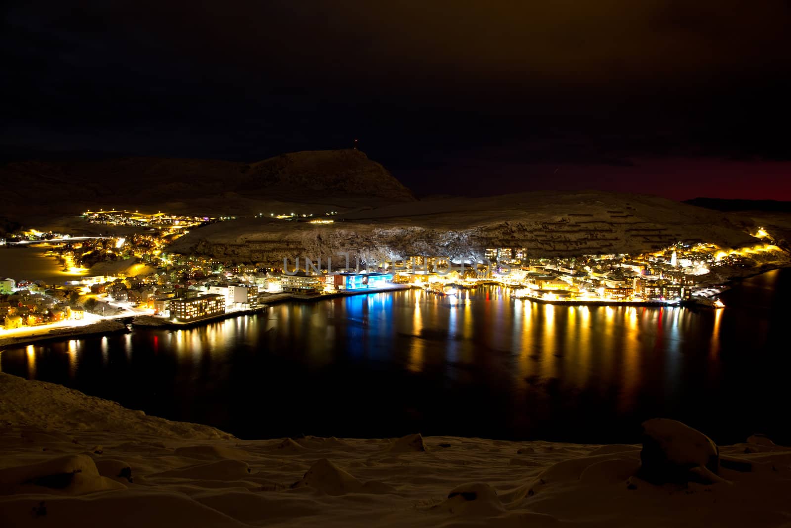 Hammerfest by day during winter 