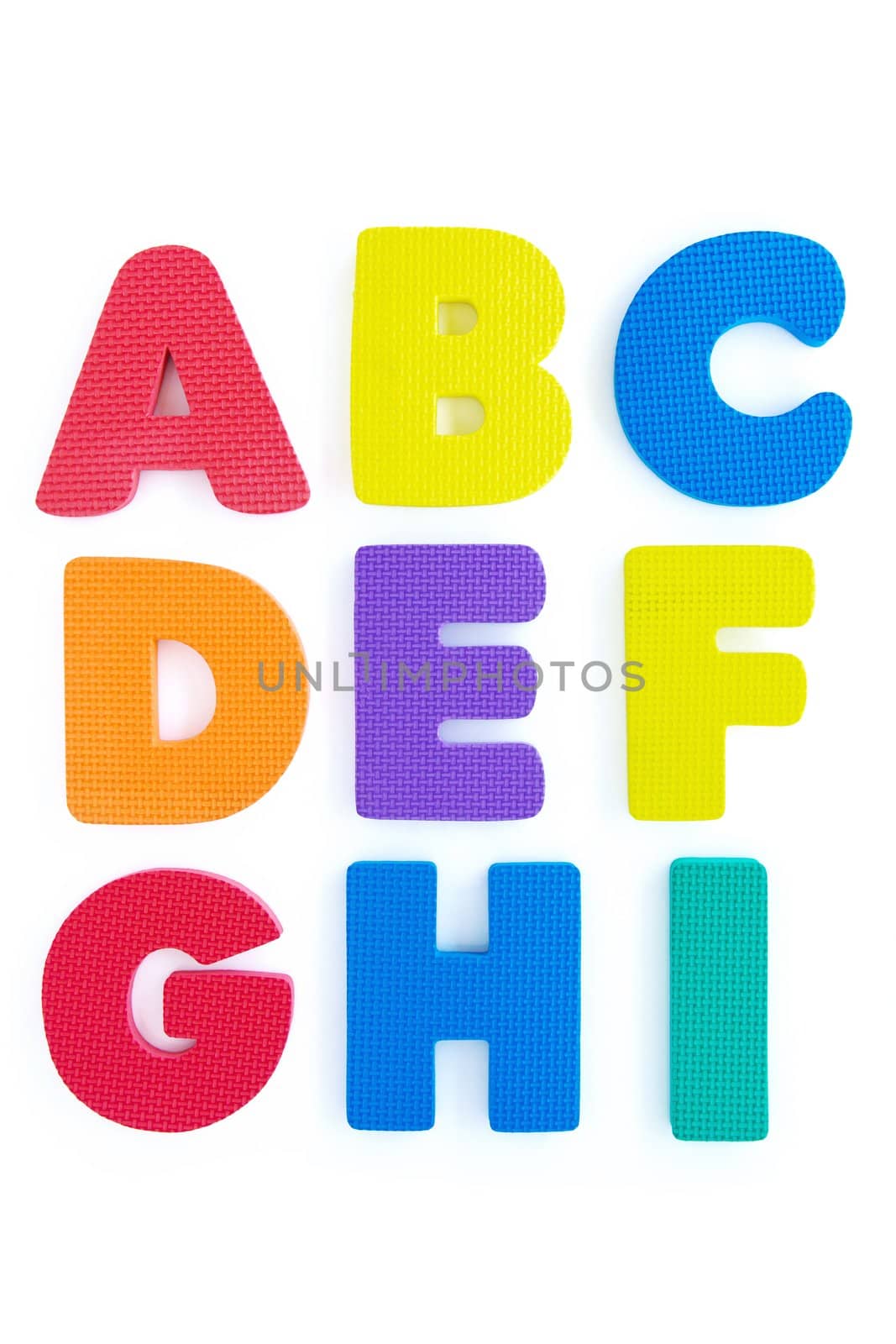 colourful Rubber alphabet  isolated on white background by ponsulak