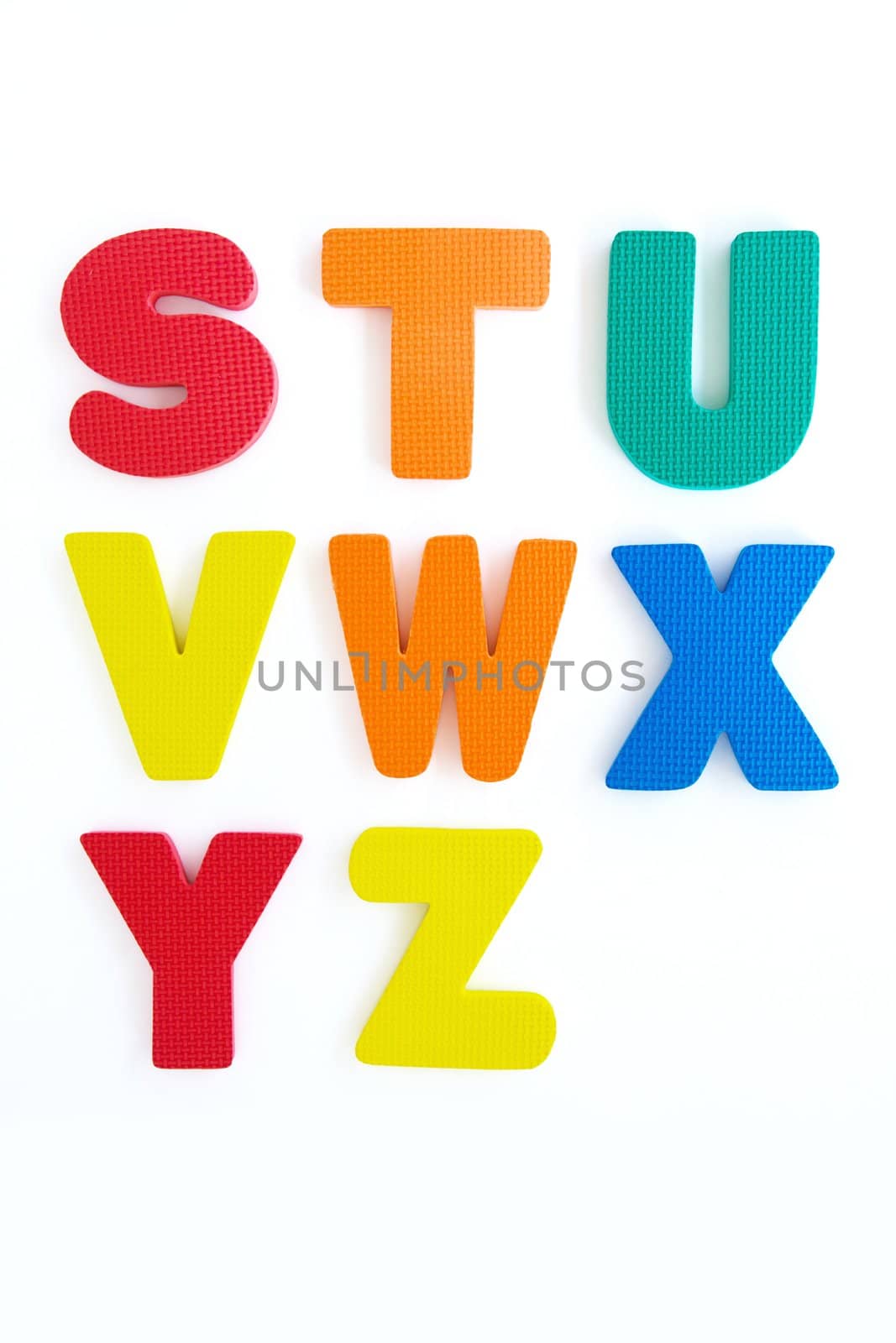 colourful Rubber alphabet  isolated on white background