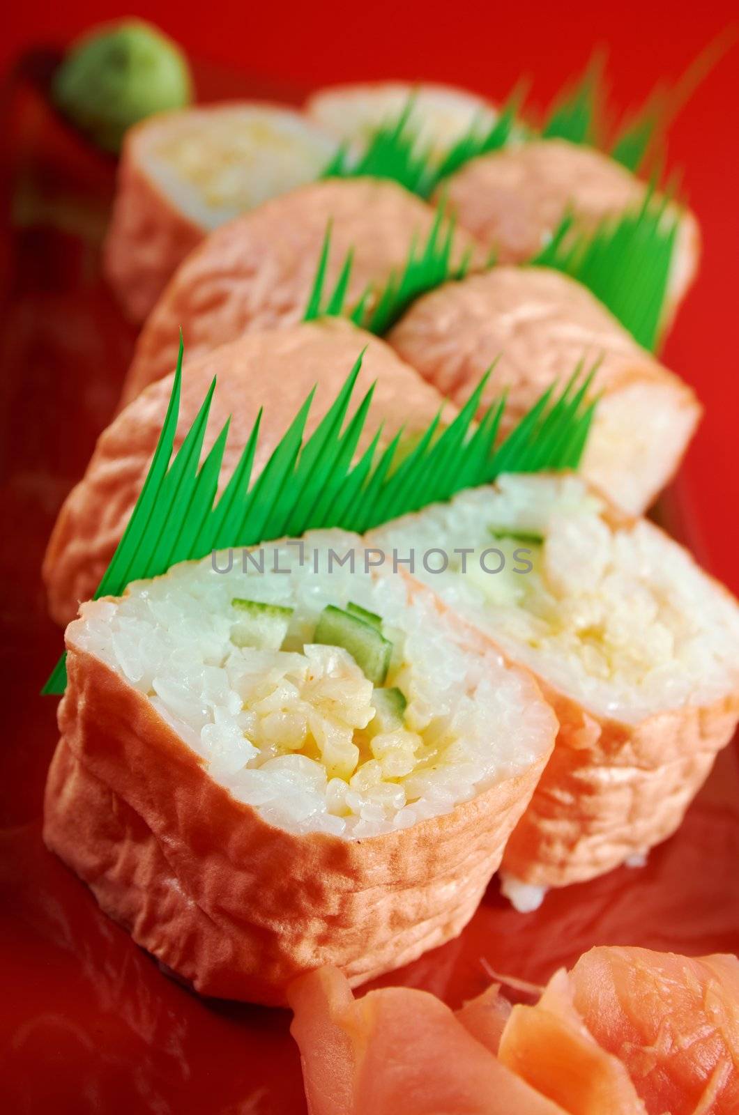 Maki Sushi - Roll made of Tuna, Salmon, Eel, Cream Cheese