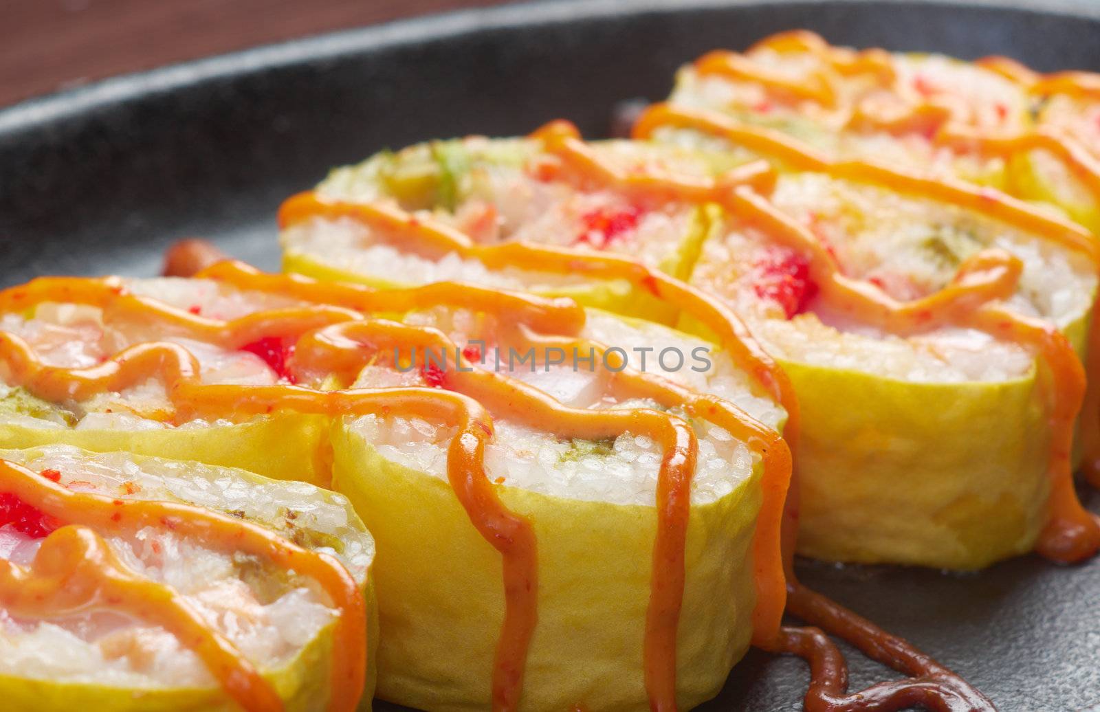 Japanese fried tempura  sushi  .traditional japanese food
