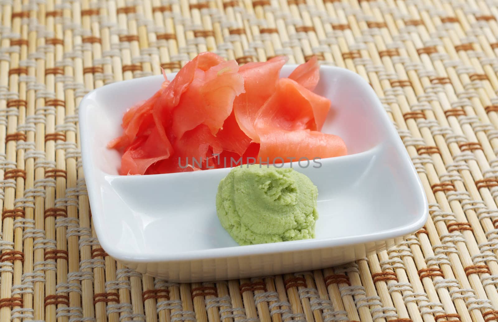 ginger on the dish .japanese spice