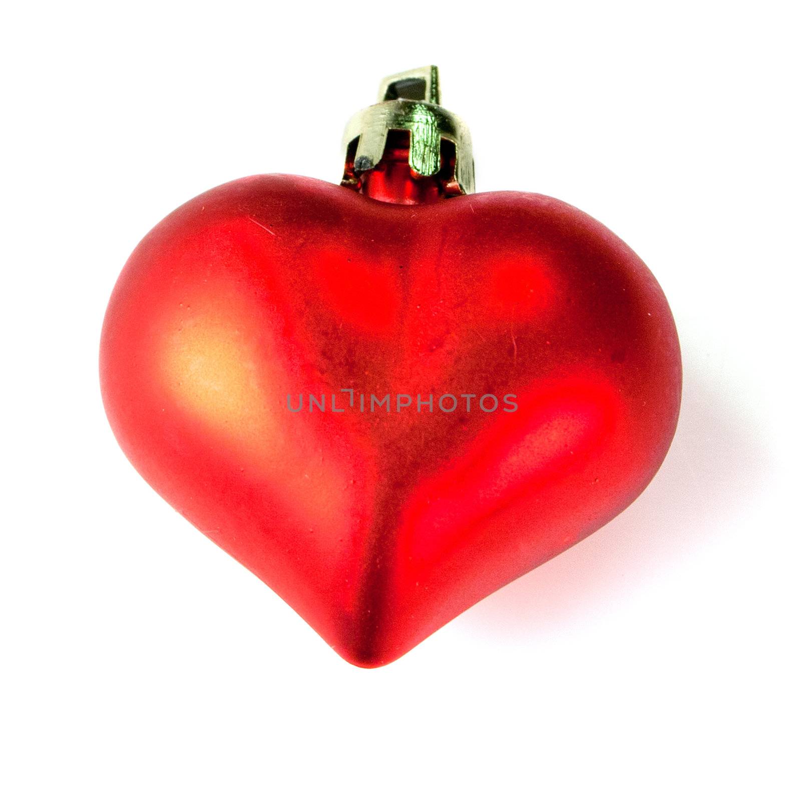 Little red xmas tree heart on a white background