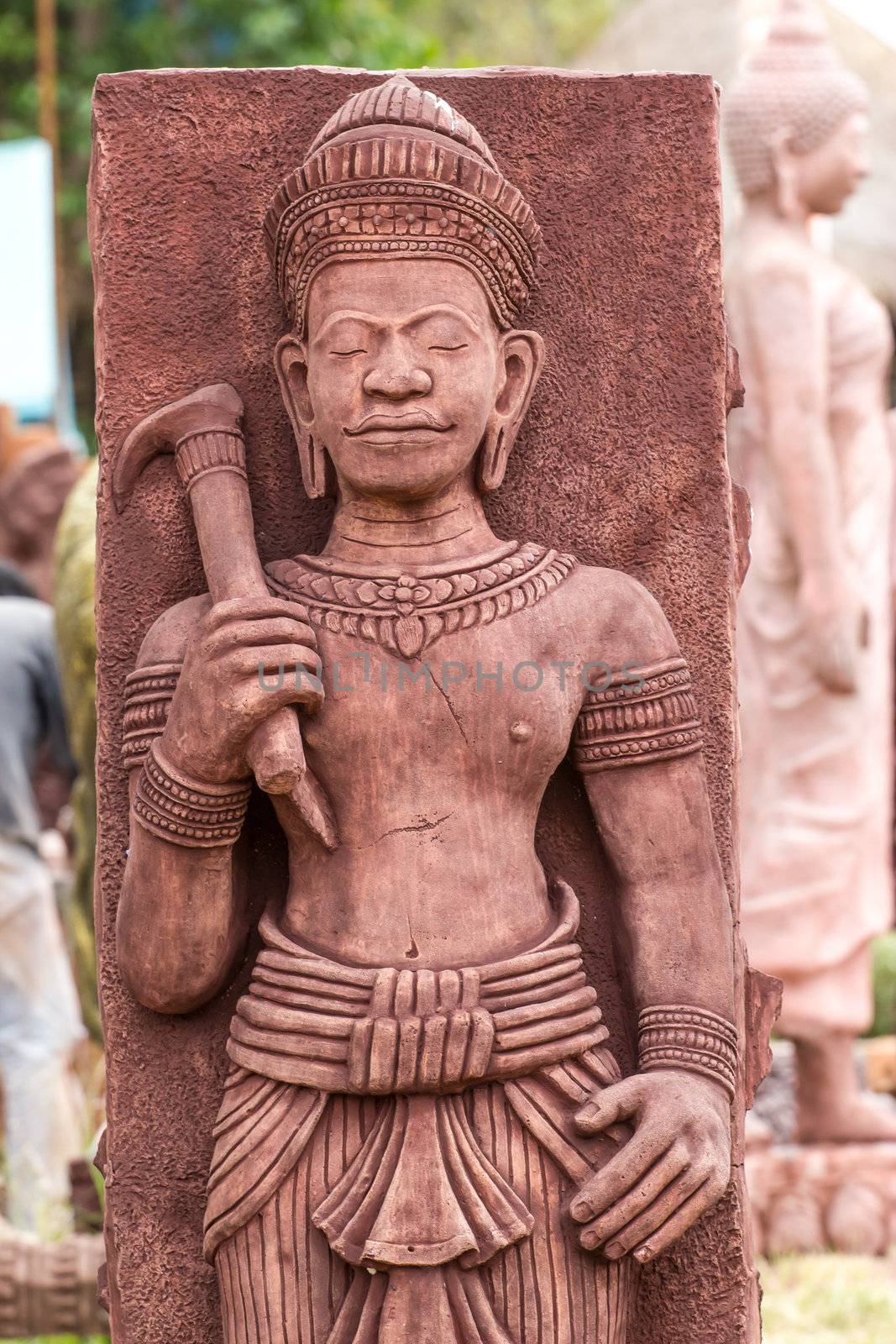 the art of Asian statue style in Hinduism doctrine isolated on white background