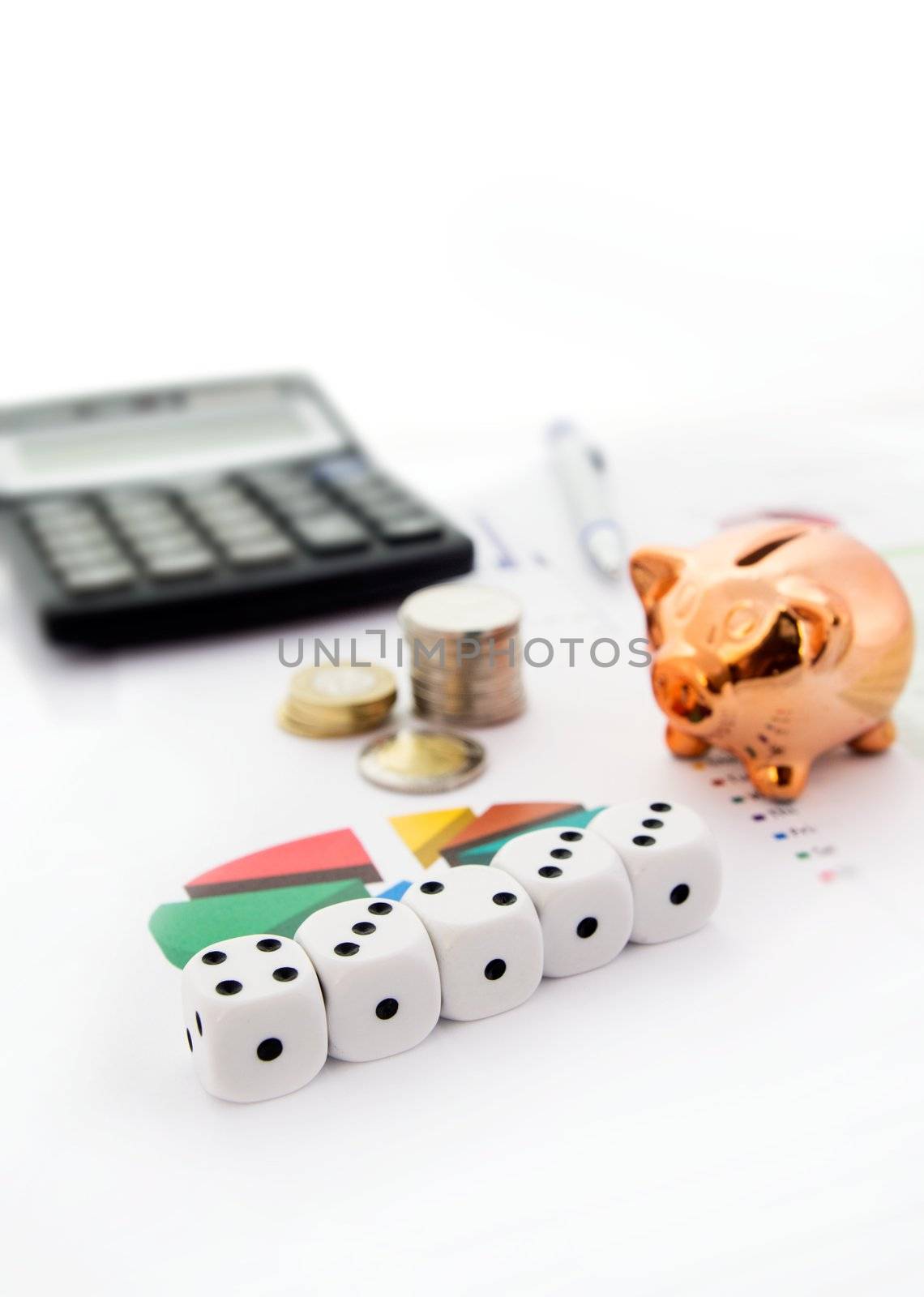 Dices on business background