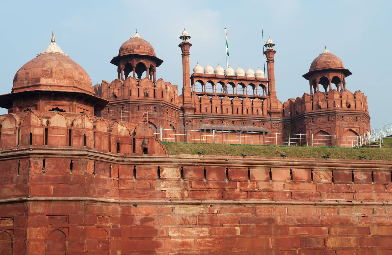 Architectural detail of Lal Qila - Red Fort in Delhi, India