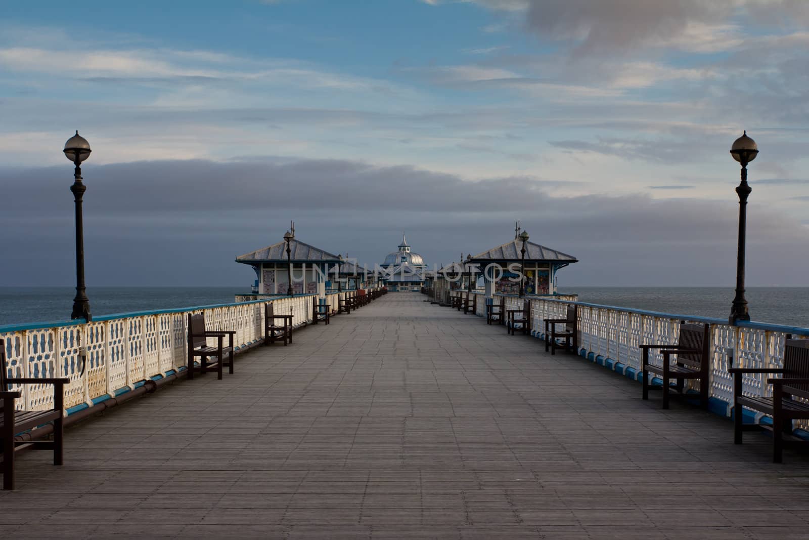 The deserted pier in Llandudno in winter