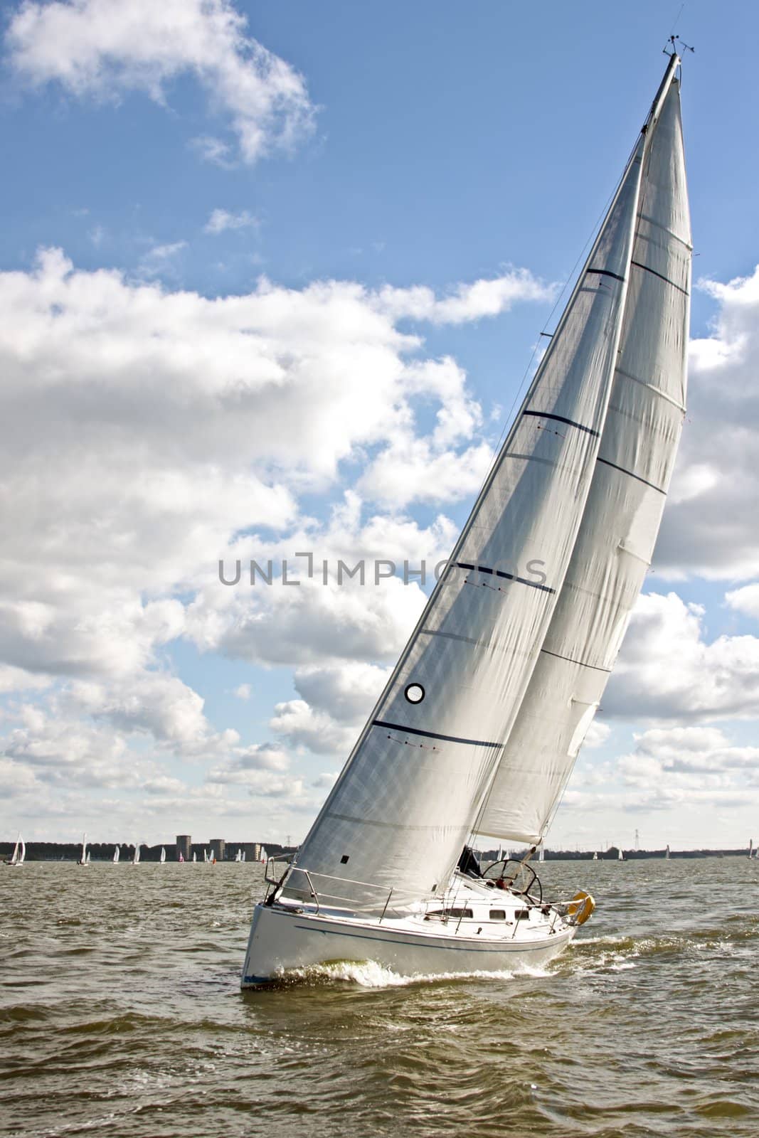 Sailing on the IJsselmeer in the Netherlands