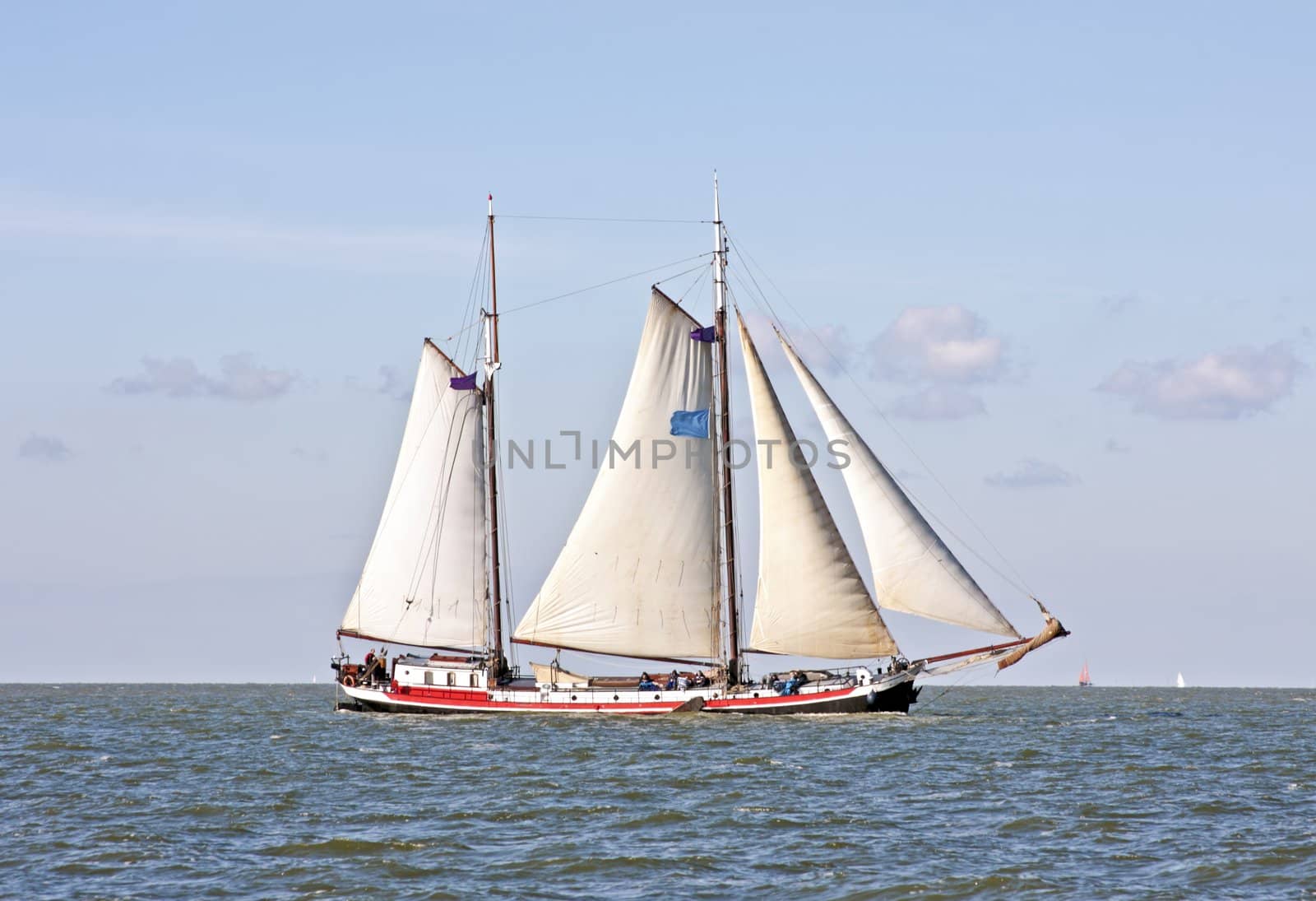 Sailing on the IJsselmeer in the Netherlands