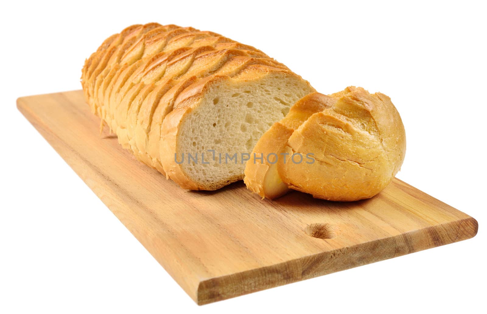 Sliced bread. Isolated on white.