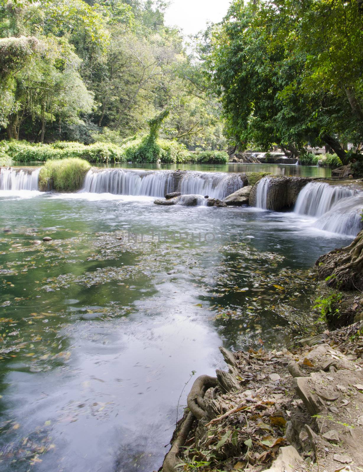 Jed Sao Noi waterfall, Saraburi Province, Thailand.  by siraanamwong