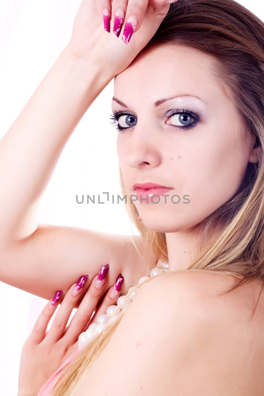 Skin and beauty care - young beautiful female - Close up portrait of a beautiful female model. 