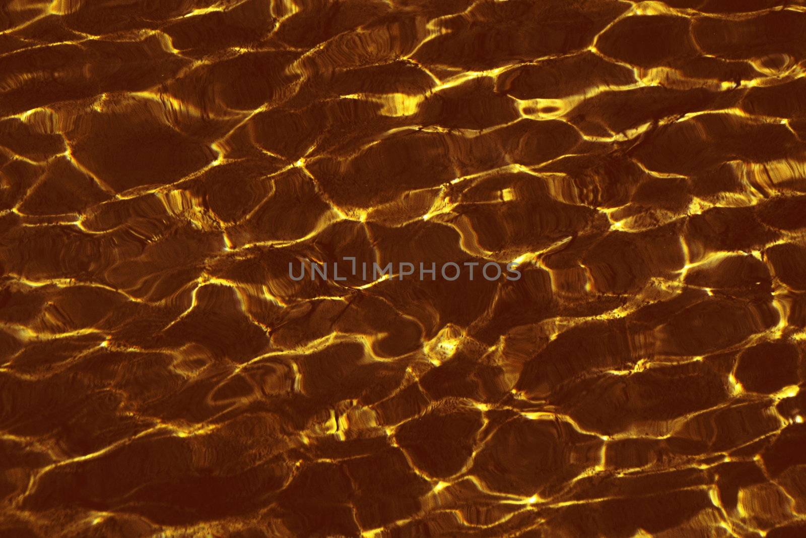 background made ripples on the water golden yellow color