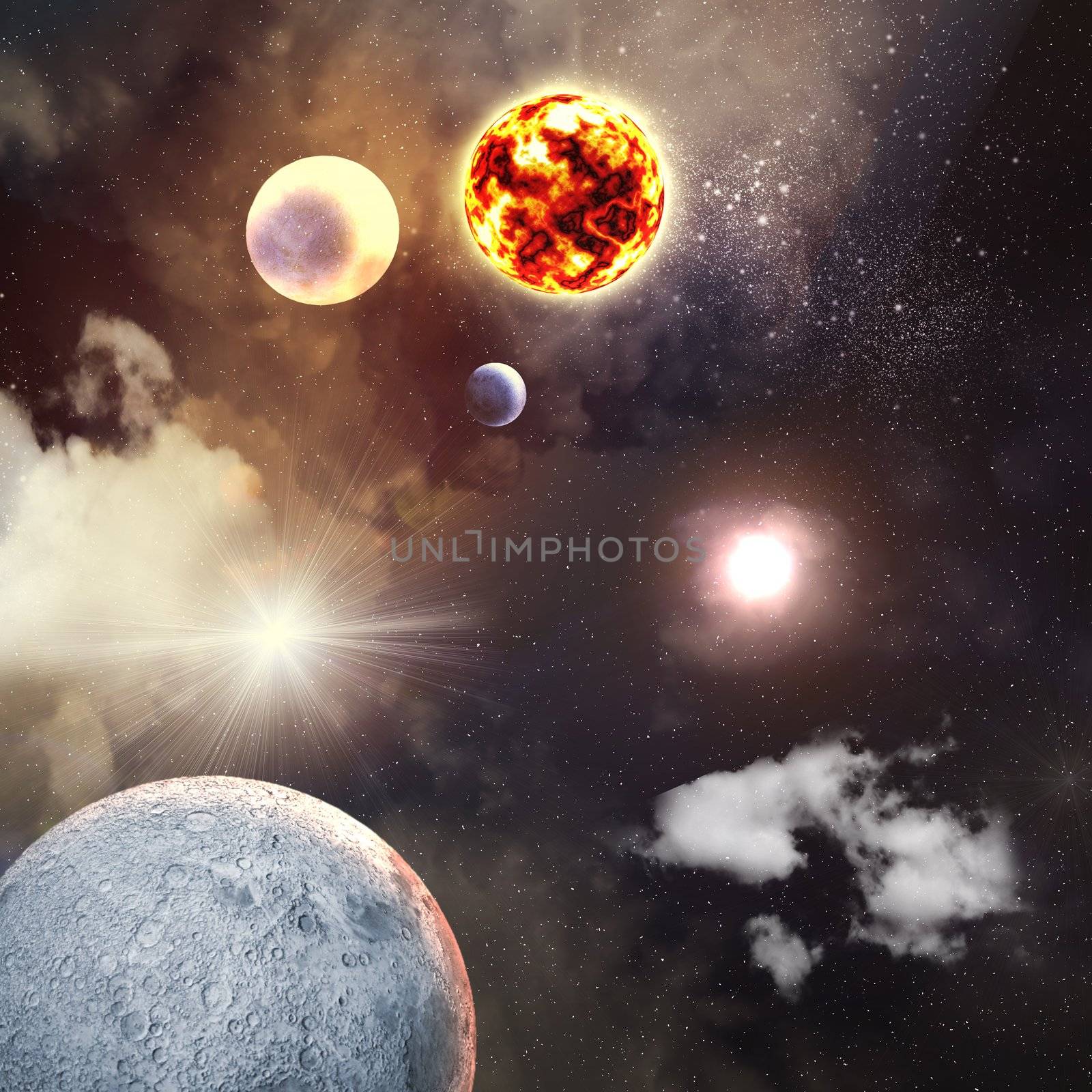 Image of planets in space by sergey_nivens