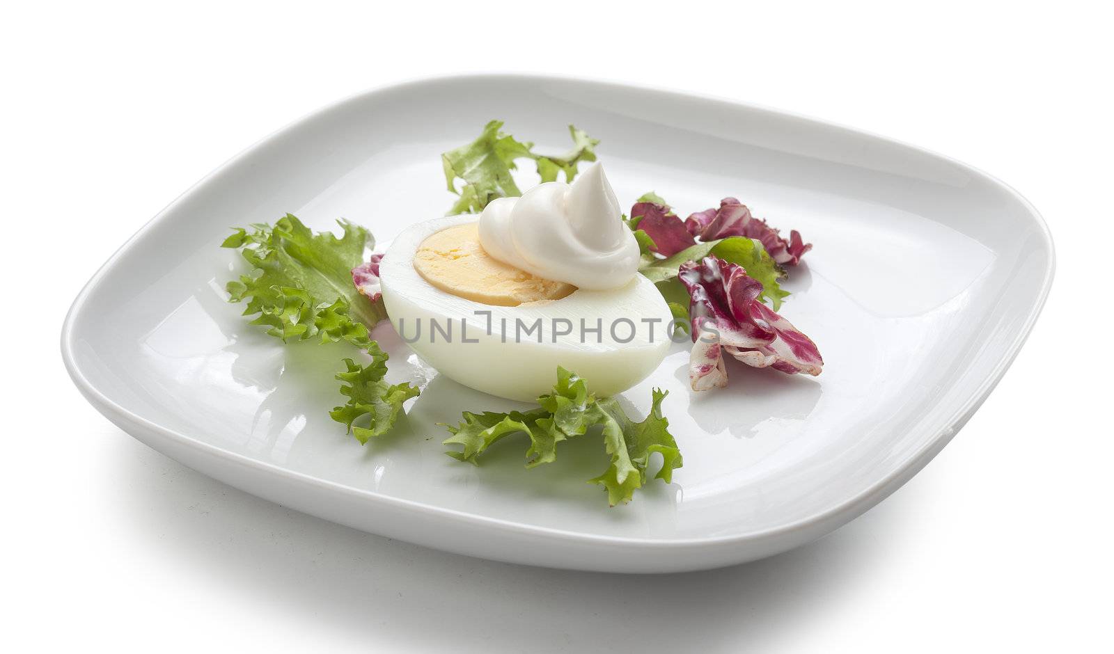 Boiled egg with mayonnaise by Angorius