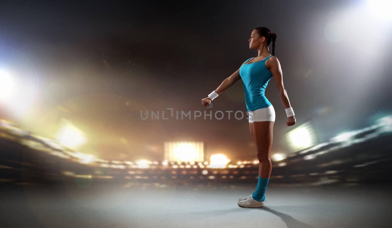 Fitness woman exercising by sergey_nivens