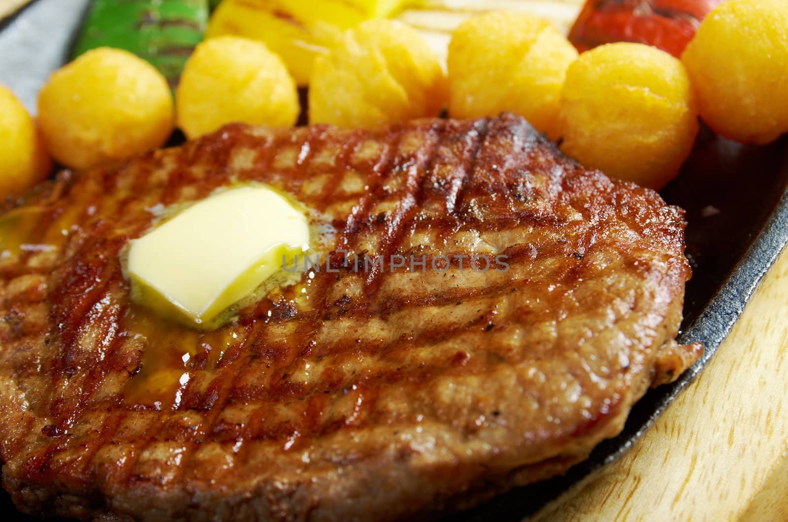 Japanese cuisine .Japanese pork Steak