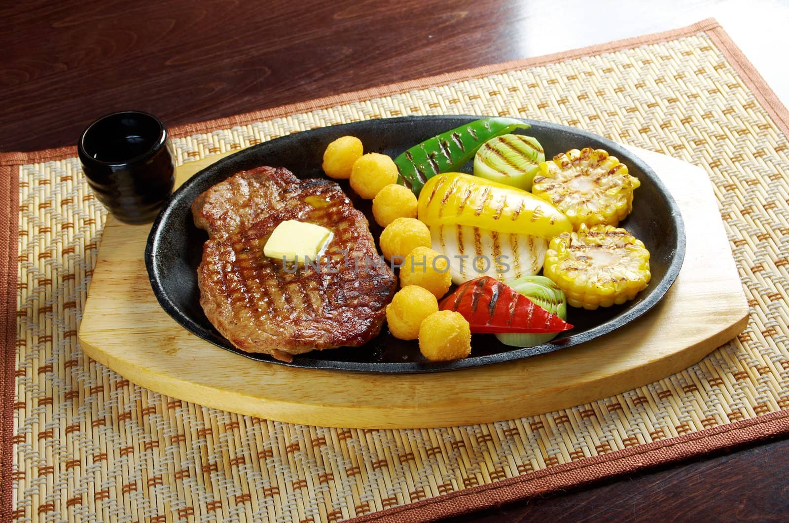 Japanese cuisine .Japanese pork Steak