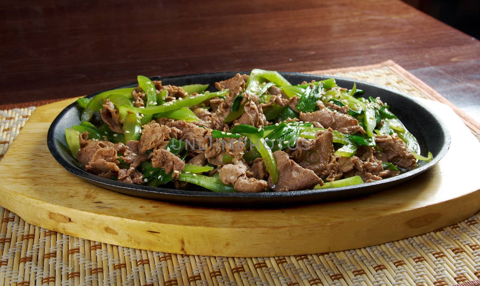 chinese cuisine .Chinese dish - beef with vegetables close-up 