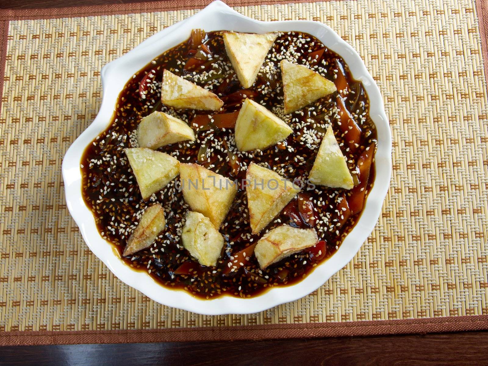 eggplants soya sauce.chinese cuisine 