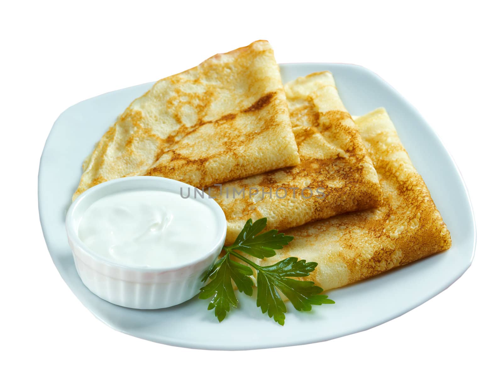 Tasty pancakes. isolated on white background.