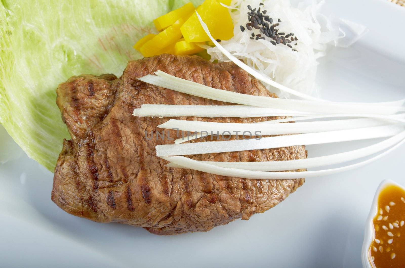 Grilled beef .Shallow depth-of-field.