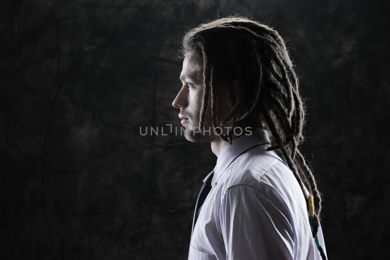 Close-up portrait of a young and handsome businessman