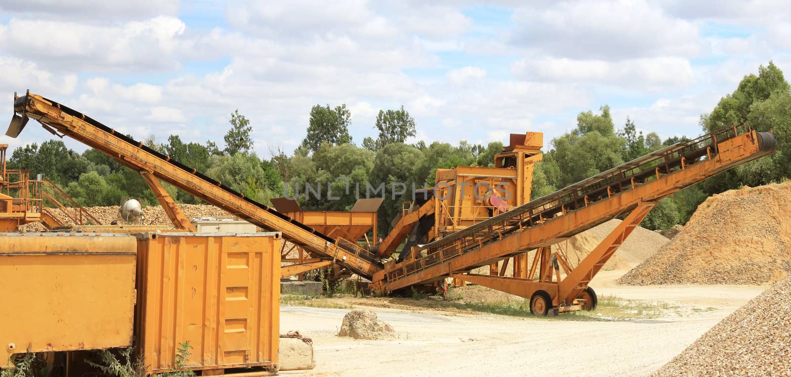 panoramic photograph of a sand and gravel pit