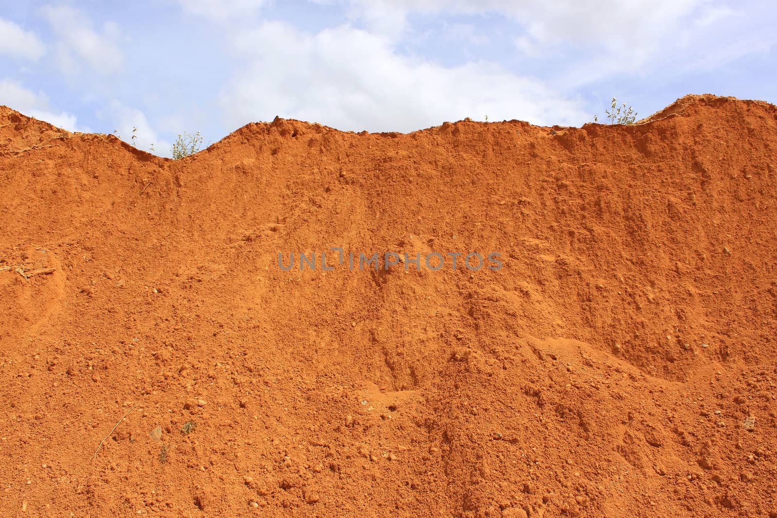 red earth dune of a sand pit