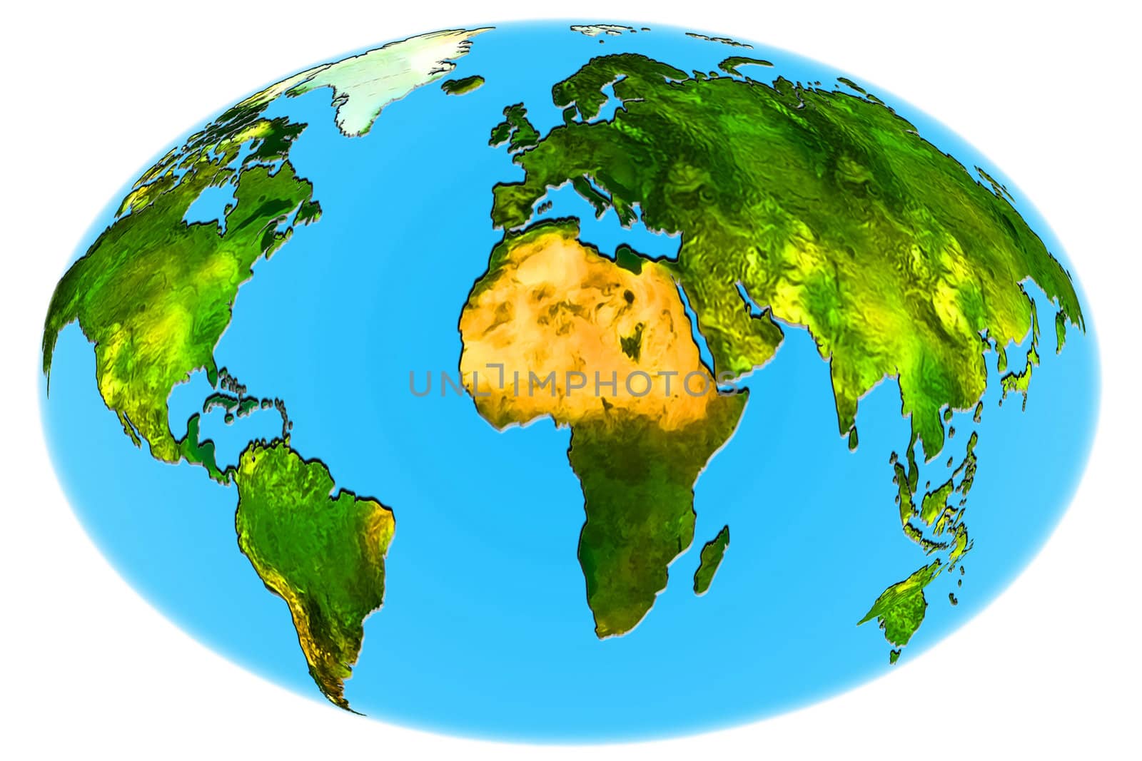 Planet earth with all countries of the world