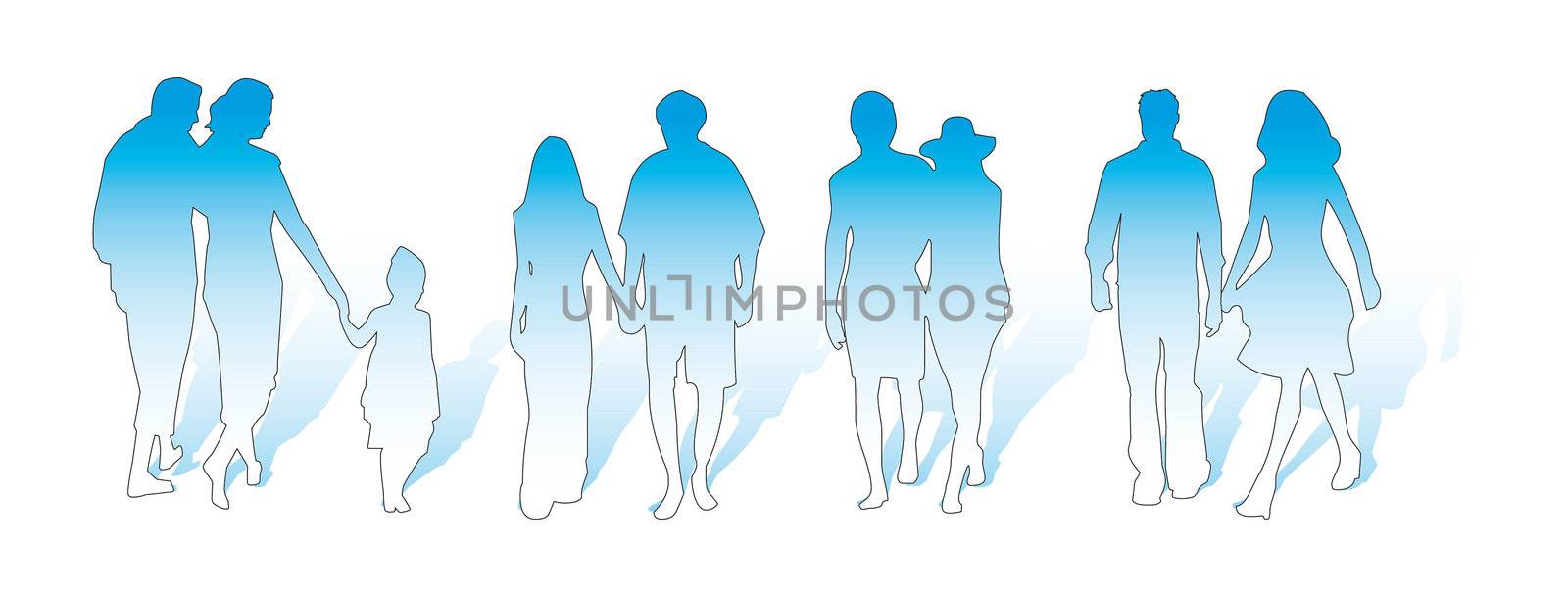 couples with a child raised with a shadow