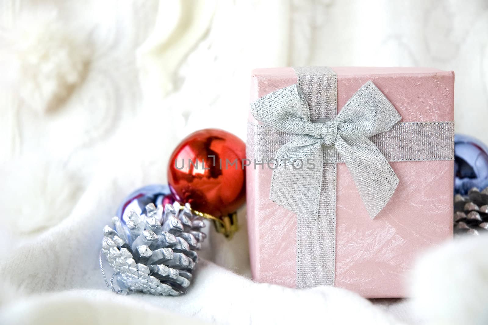 special gift box with christmas ornament