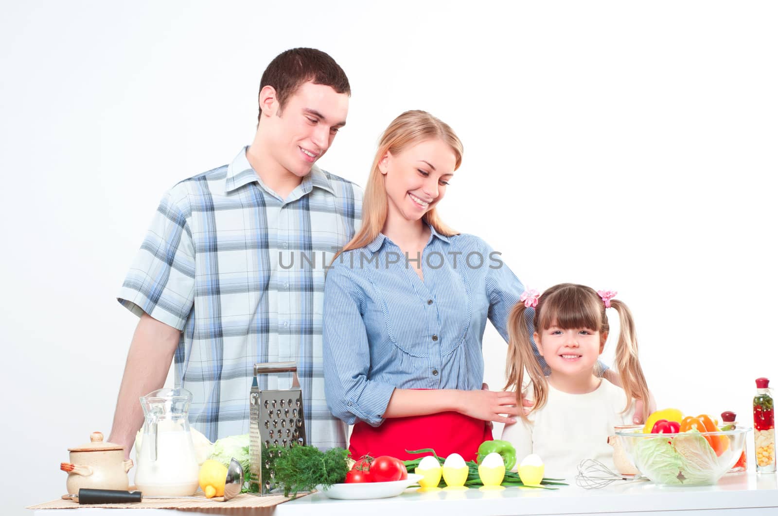 portrait of family cook together. family pastime