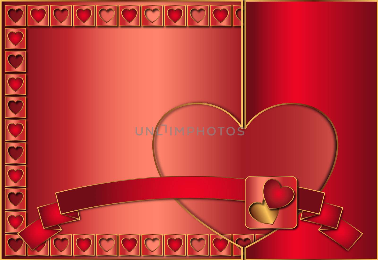 Valentine background red gold by Ahojdoma