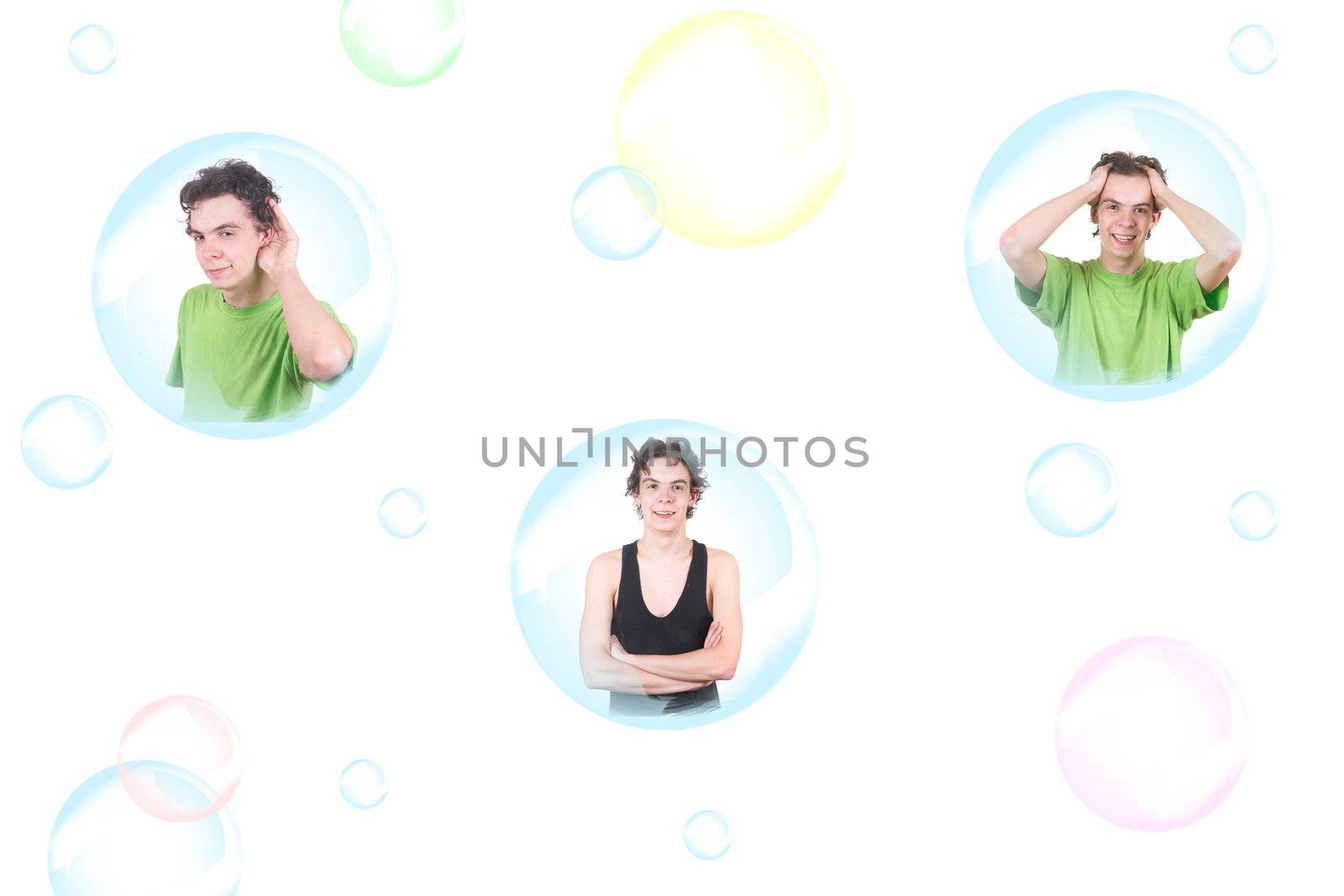 The boy and soap bubbles by petrkurgan