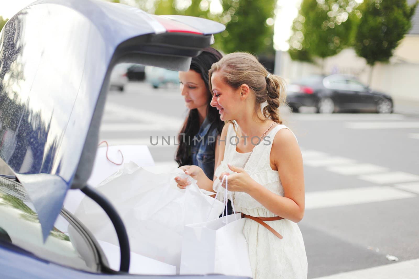 Two woman after shopping