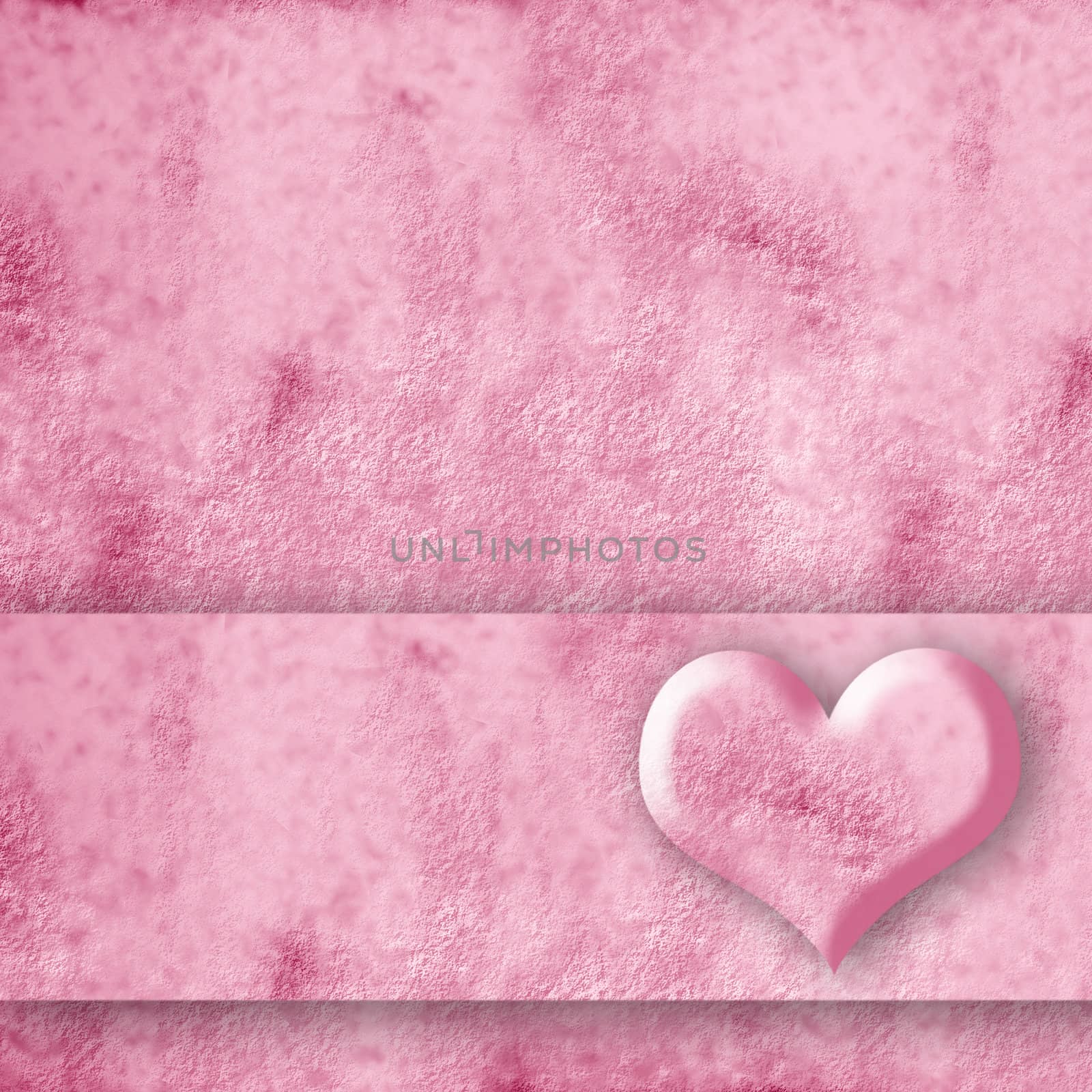 pink square card with a heart