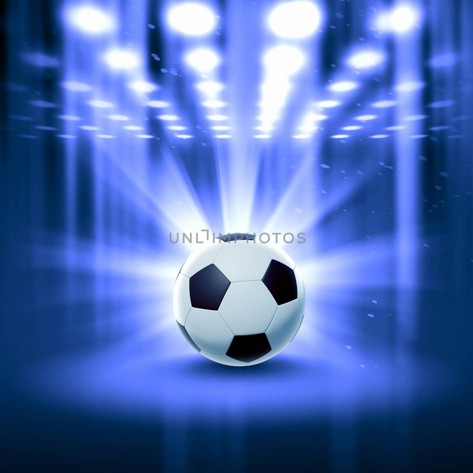 Black and white football or soccer ball, colour illustration