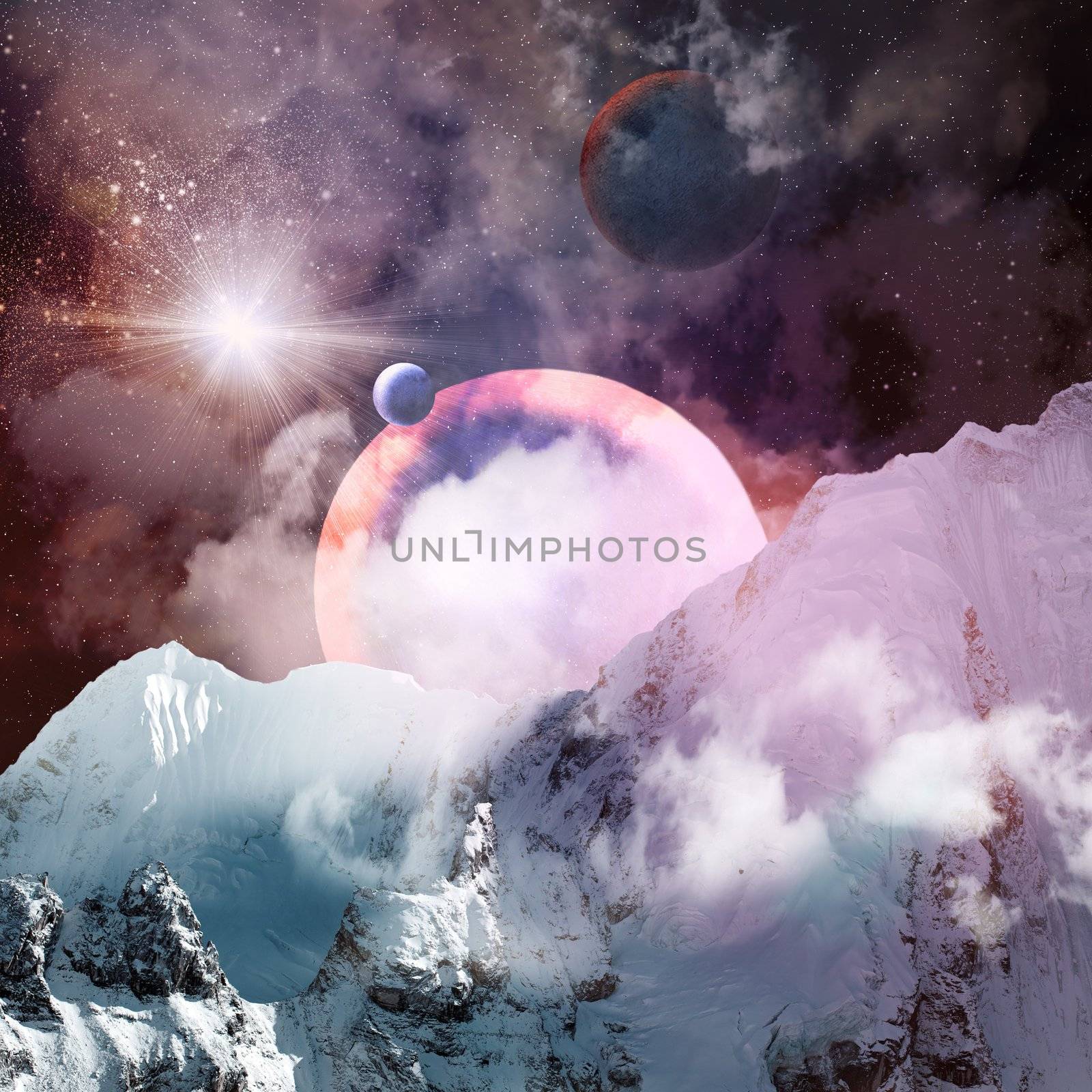 Image of planets in space by sergey_nivens