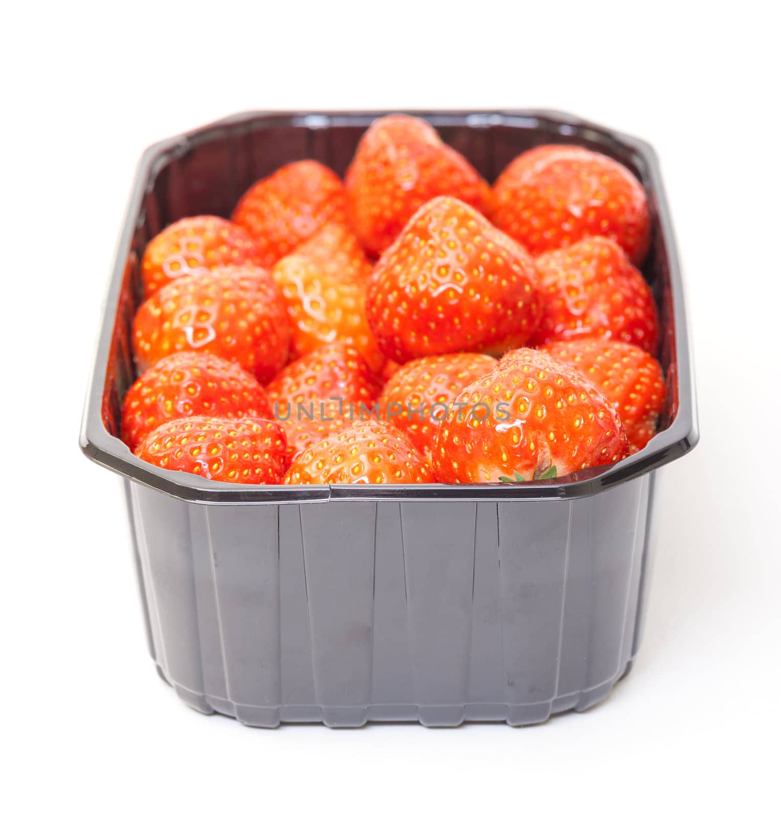 Fresh Strawberries in a Plastic Container by Discovod