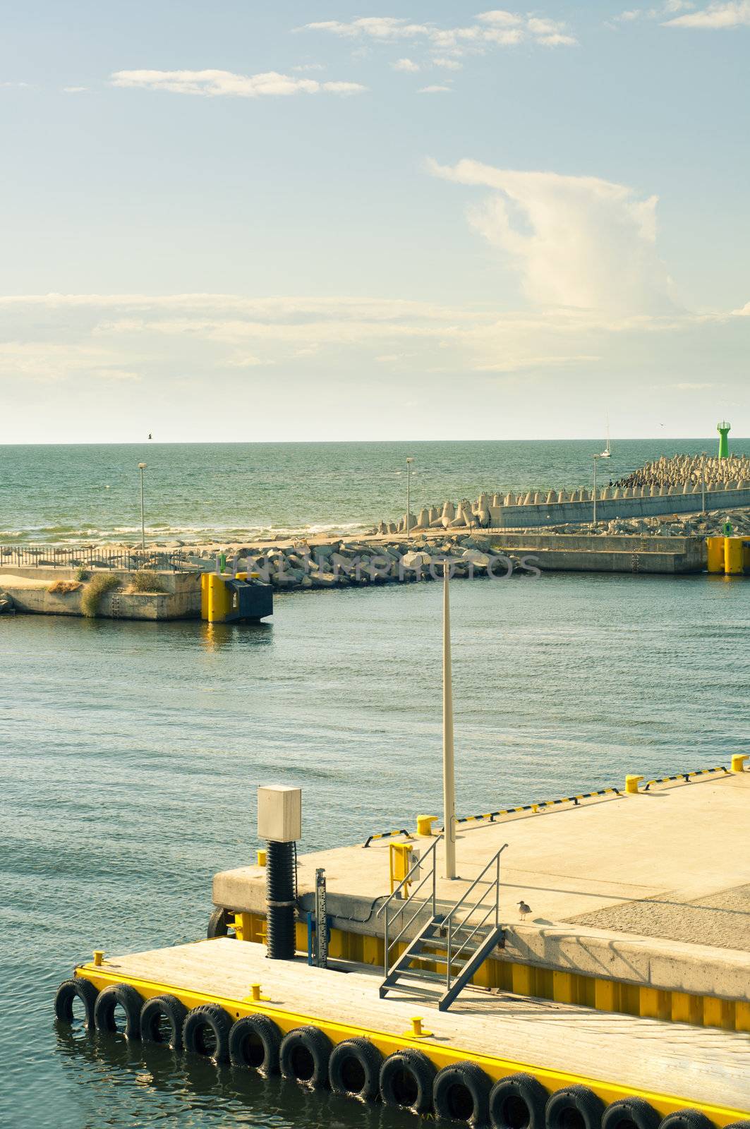 An image of harbor in Kolobrzeg. Poland