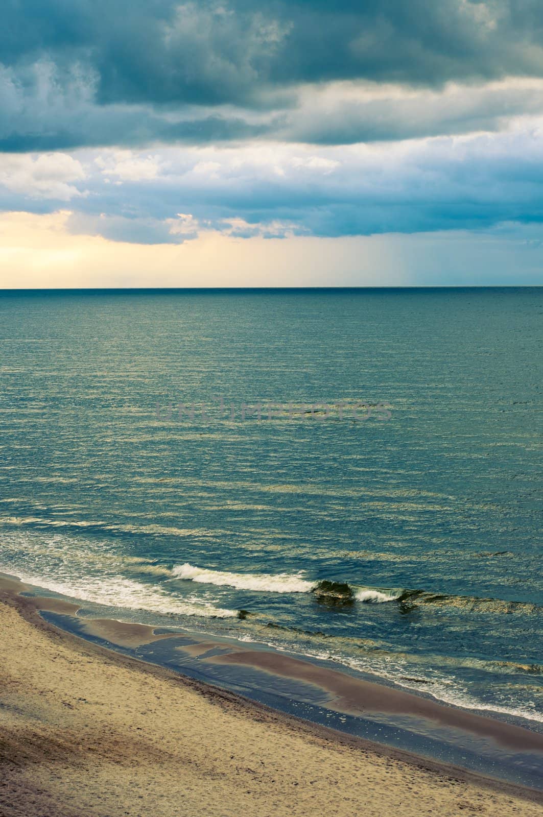 An image of storm clouds over the sea