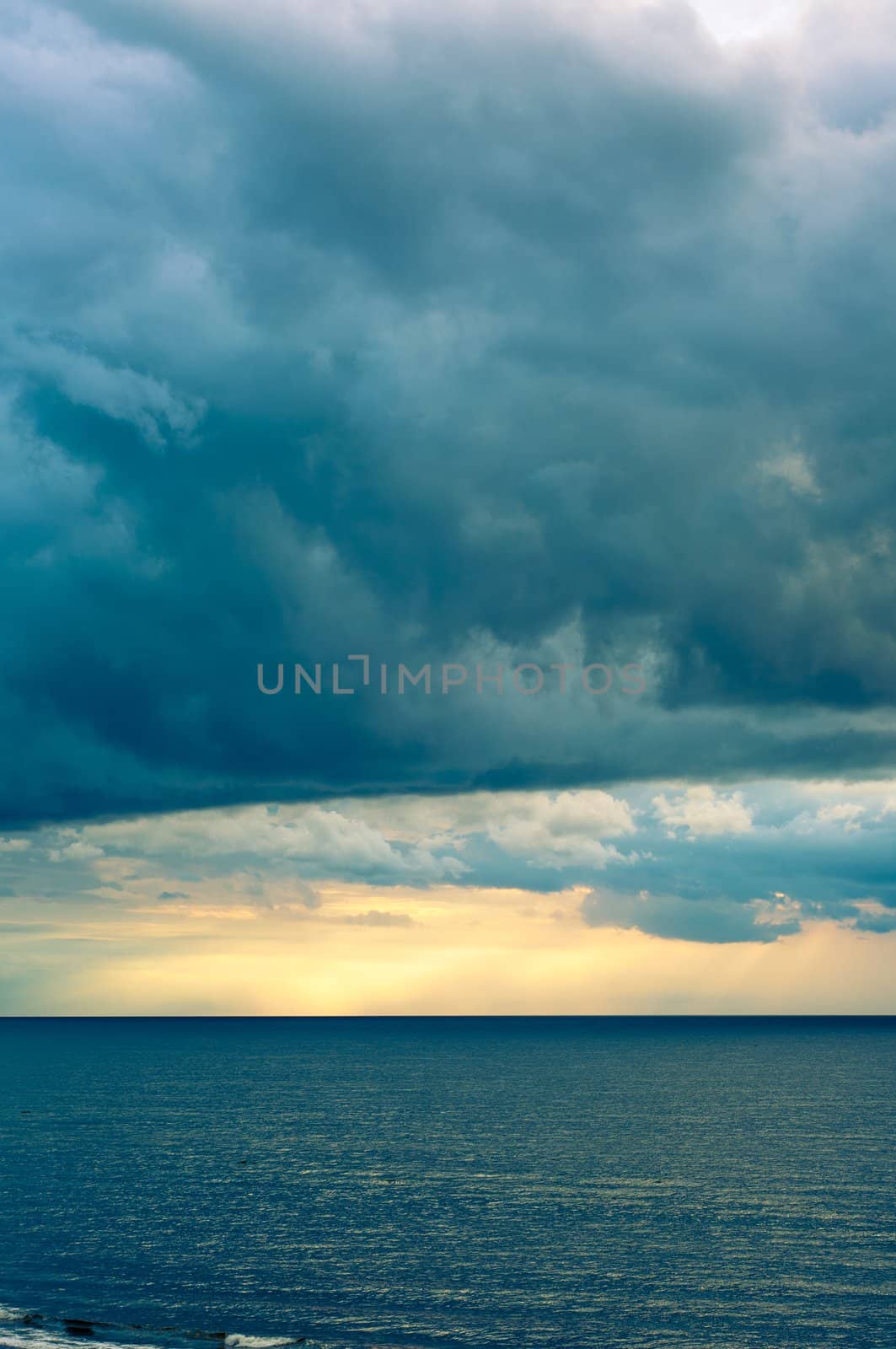 An image of storm clouds over the sea